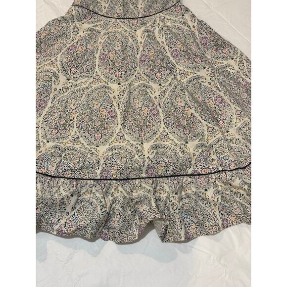 Anthropologie Girls from Savoy Swirled Paisley Strapless Dress Size 8 Fit Flare - Picture 8 of 13